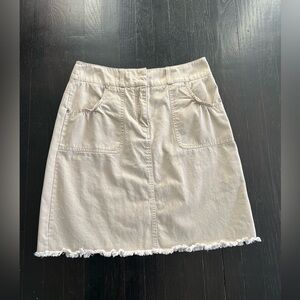 BUSHWACKER Beige Frayed Hem Women's Skirt SIZE M